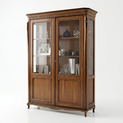 Möbel Holz Braun Vitrine Schicke Vitrineschrank Italienische Möbel Klassische