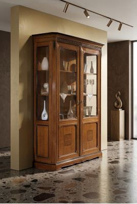 Möbel Großer Holz Braun Vitrine Luxus Vitrineschrank Design Möbel Italienische