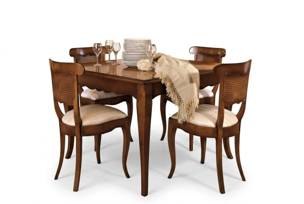 Designer Stühle Lehn 4x Holz Barock Stuhl Set Klassische Sitz Polster Garnitur