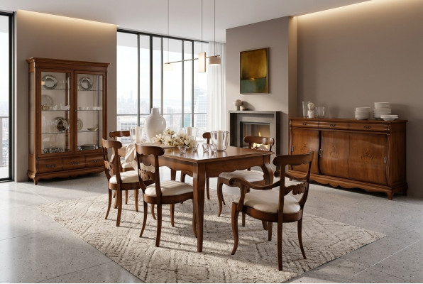 Möbel Einrichtung Gruppe Tisch + 6 Stuhl Set 7tlg. Esstisch Garnitur Esszimmer