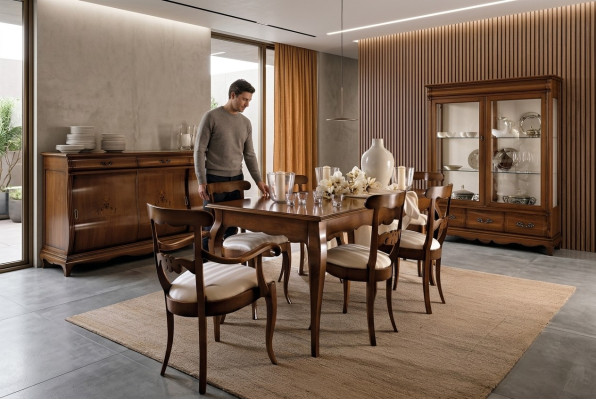 Esszimmer Wohnzimmer Esstische Tische Tisch Möbel Esstisch Naturholz Retro Style