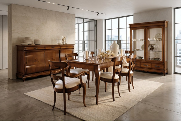 Esszimmer Wohnzimmer Esstische Tische Tisch Möbel Esstisch Naturholz Retro Style