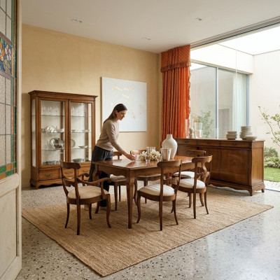 Esszimmer Set Essgruppe Tisch Tische 9 tlg Komplettset Esstisch 6 Stühle Gruppe