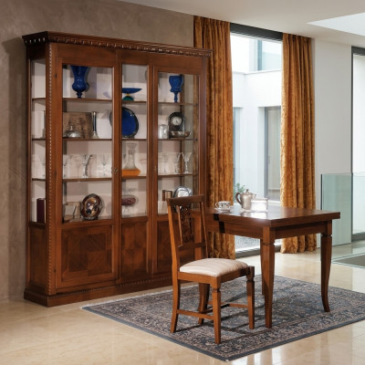 Vitrine Wohnzimmer Möbel Anrichte Massivholz Vitrinen Glas Schrank Echtholz
