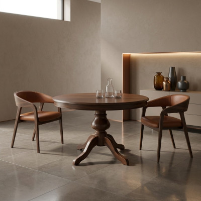 Esszimmer Tische Runde Möbel Esstisch Luxus Rund Tisch Massiv Holz Italien Neu
