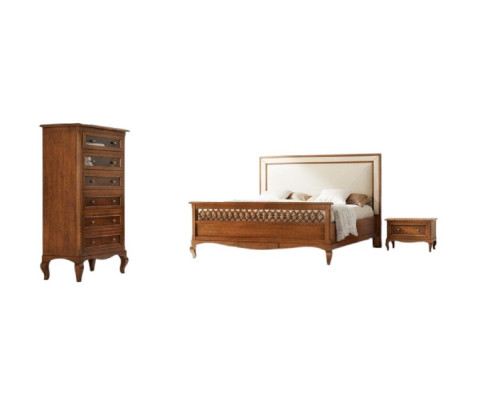 Design Klassische Luxus Möbel Modern Bett 2x Nachttisch 4tlg Schlafzimmer Set