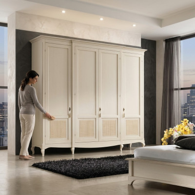 Schrank Vaccari cav giovanni Massivholz Schränke Kleiderschrank Schlafzimmer Neu