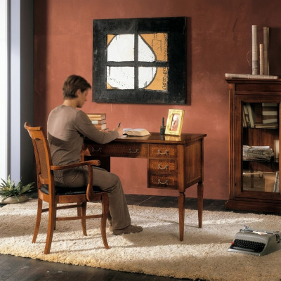 Schreibtisch Stuhl Holz Armlehnen Schreibtisch Büro Möbel Italienisches 2tlg Neu