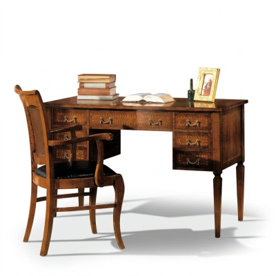 Schreibtisch Stuhl Holz Armlehnen Schreibtisch Büro Möbel Italienisches 2tlg Neu