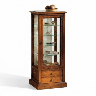 Wohnzimmer Möbel Anrichte Massive Holz Vitrinen Glas Schrank Echtholz Vitrine