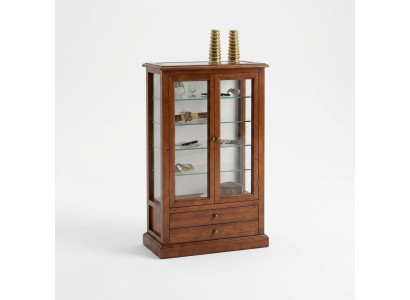 Wohnzimmer Möbel Massive Holz Vitrinen Glas Schrank Echtholz Anrichte Vitrine