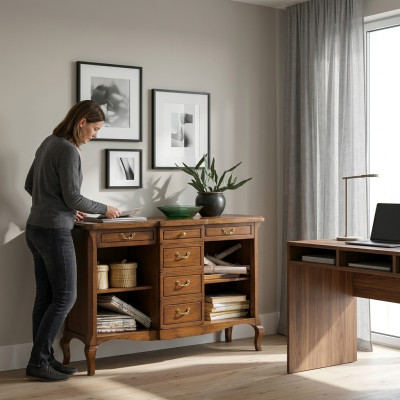 Klassischer Schrank Massivholz Möbel Italienische Einrichtung Sideboard Kommode
