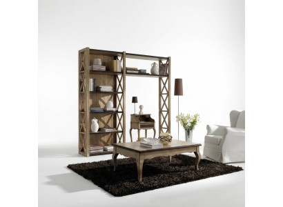 Bücherschrank Tisch Regal Schrank 2tlg Büro Einrichtung Massiv Holz Schreibtisch