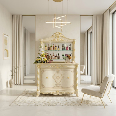 Bartisch Stehtisch Theke Tresen Bar Hausbar Antik Stil Barock Bartheke Bartresen