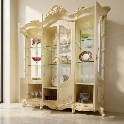 Vitrinen Wohnzimmer Schränke Anrichte Holz Neu Luxus Vitrine Schrank Klassische