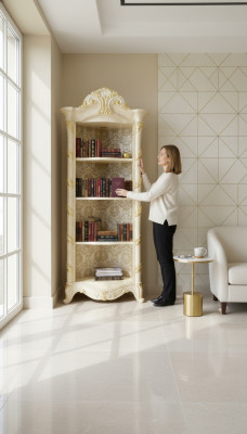 Klassische Schrank Bücherschrank Holz Neu Bücherregal Vitrine Vitrinenschrank