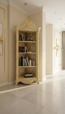 Klassische Schrank Bücherschrank Holz Neu Bücherregal Vitrine Vitrinenschrank
