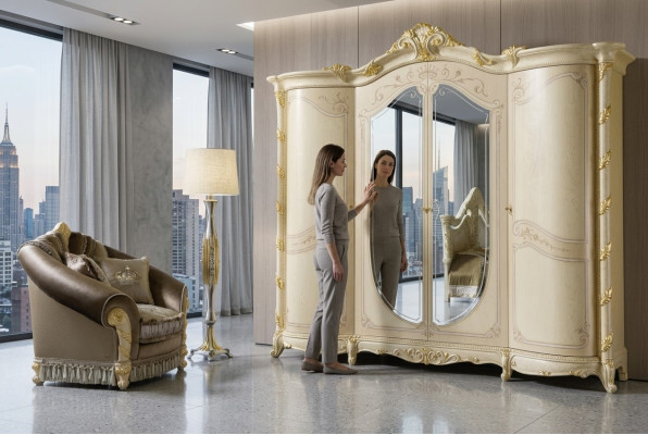 Möbel Barock Neu Klassischer Kleiderschrank Schränke Schlafzimmer Schrank Holz