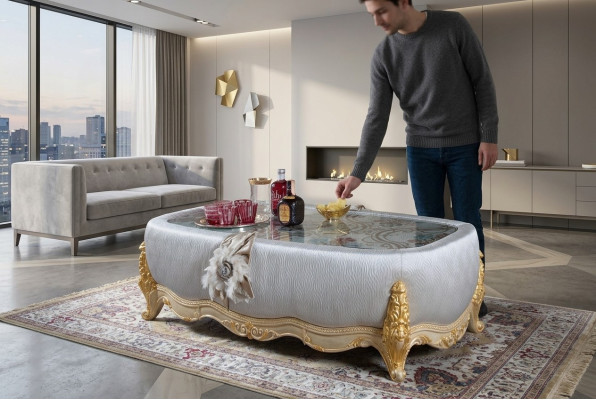 Exklusive Couchtisch für Wohnzimmer aus Holz ist eine wunderbare Ergänzung zu Ihrer Innenarchitektur