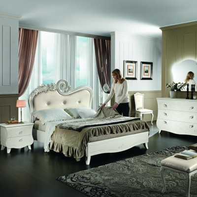 Komplett Set Bett Nachttisch Kommode Neu Design Schlafzimmer 5 tlg. Schlafzimmer