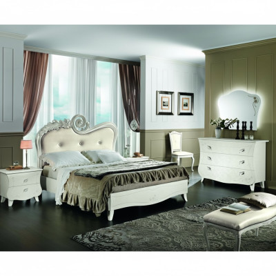 Komplett Set Bett Nachttisch Kommode Neu Design Schlafzimmer 5 tlg. Schlafzimmer