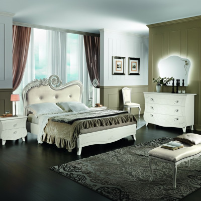 Klassisches Bett Luxus Betten Chesterfield Möbel Schlafzimmer Barock Hotel Stoff