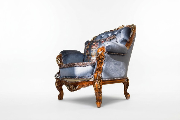 Design Luxus Klassische Lehn Textil Sessel 1 Sitzer Sofa Polster Sofas Einsitzer