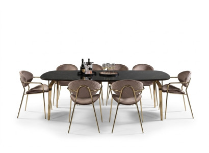 Esstisch Design Möbel Italien Luxus Esszimmer Tisch Esstische Marmor Edelstahl