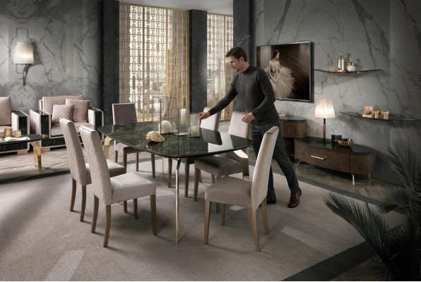 Luxus Set Esszimmer Esstisch Stuhl XL Tisch Tische Stühle Holz Design 7 tlg Neu
