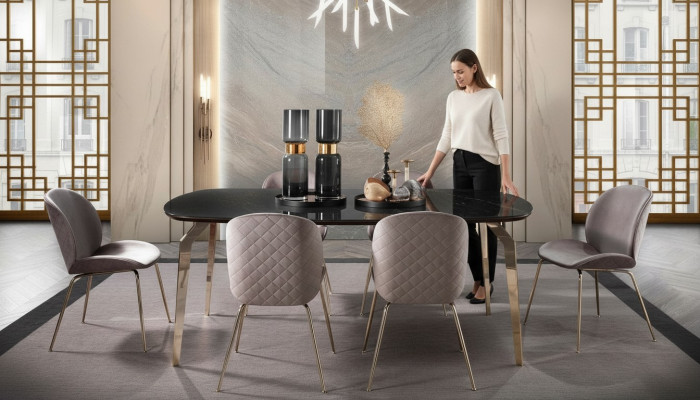 Garnitur Tisch Tische Luxus Holz Möbel Neu Esszimmer Gruppe Komplett Set 7tlg