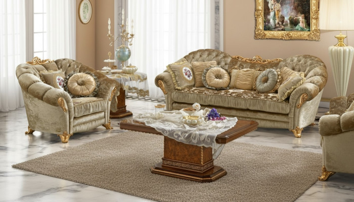 Design Polster Sofas Textil Relax Modern Garnitur Beige Sitzgarnitur 3+1 Sitzer