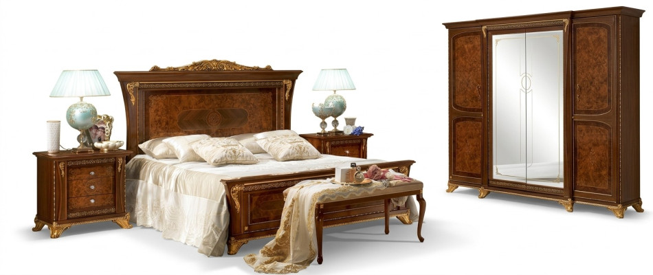 Luxus Gruppe Garnitur Neu Bett 2x Nachttisch 3 tlg. Schlafzimmer Set