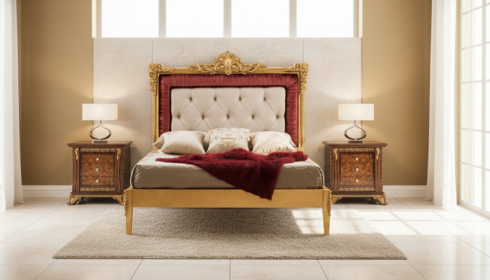 Bett Schlafzimmer Set Design Luxus Betten Neu Barock Möbel 2x Nachttisch 3tlg.
