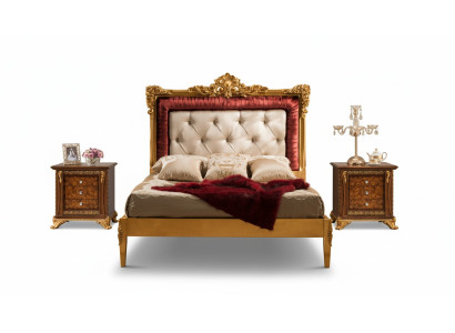 Bett Schlafzimmer Set Design Luxus Betten Neu Barock Möbel 2x Nachttisch 3tlg.
