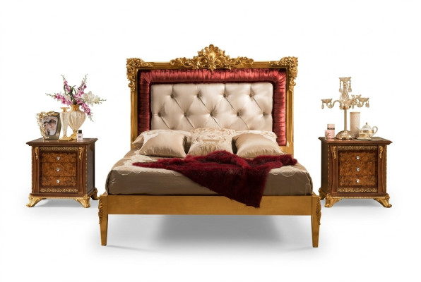 Bett 2x Nachttisch Schlafzimmer Set Designer Luxus Betten Hotel Komplett  3 tlg.