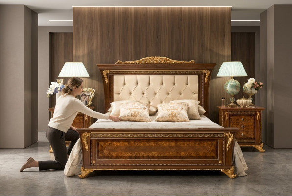 Bett Design 2x Nachttische 3tlg.Schlafzimmer Set Möbel Klassisch Betten