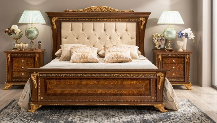 Doppelbett Massivholz Schlafzimmer Betten Design Bett MobilPiu Luxury