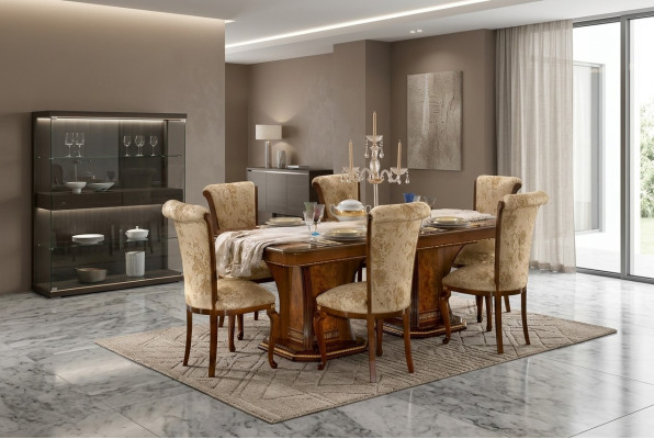Stühle Küche 6x Stuhl Set Textil Polster Sitz Holz Esszimmer Garnitur Esszimmer