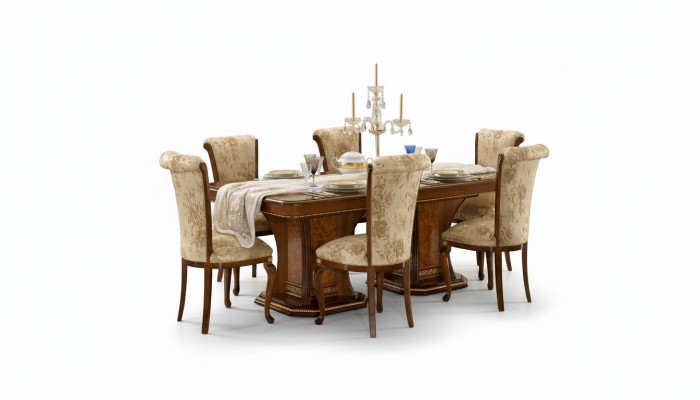 Stühle Küche 6x Stuhl Set Textil Polster Sitz Holz Esszimmer Garnitur Esszimmer