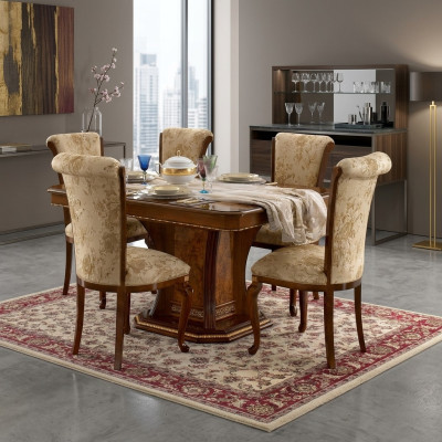 Stuhl Holz Braun Italienische Möbel Polster Wohnzimmer Lehn Stühle Luxus Sessel