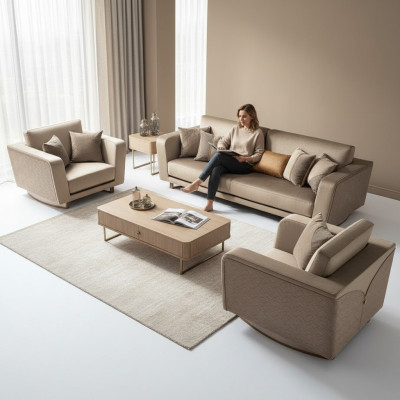 Sofagarnitur 311 Sitzer Set Design Sofa Polster Couchen Leder Italienische Möbel