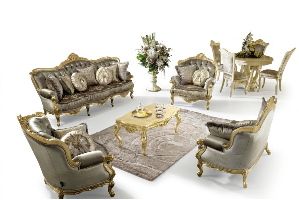 Garnitur 3211 Sitzer Couchtisch Beistelltisch Wohnlandschaft Sofa Couch 5tlg.