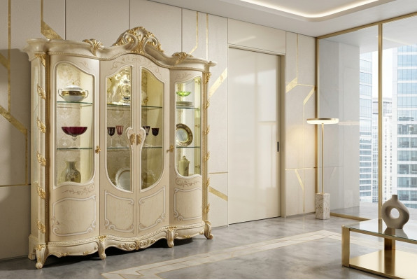 Schrank Vitrine Esszimmer Anrichte Holz Schränke Möbel Wohnzimmer Anrichte Glas