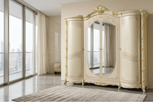 Schlafzimmer Möbel Italien Holzschrank Schrank Echtholz Kleiderschrank