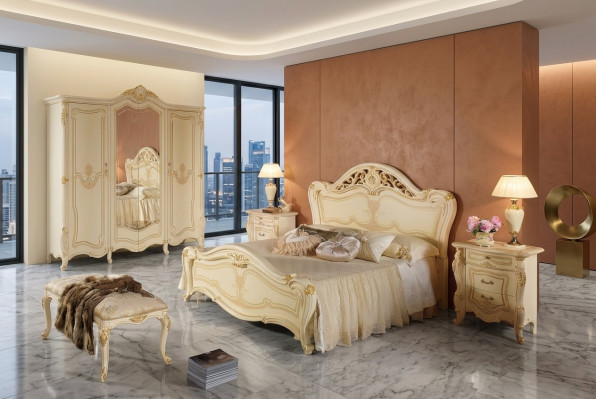 Bett Holz Schlafzimmer Set Möbel Modern Luxury Betten Neu 2x Nachttisch 3 tlg