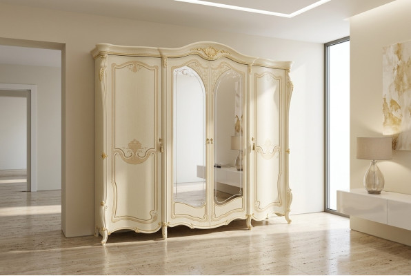 Schlafzimmer Möbel Italien Holzschrank Kleiderschrank Schrank Echtholz Massive
