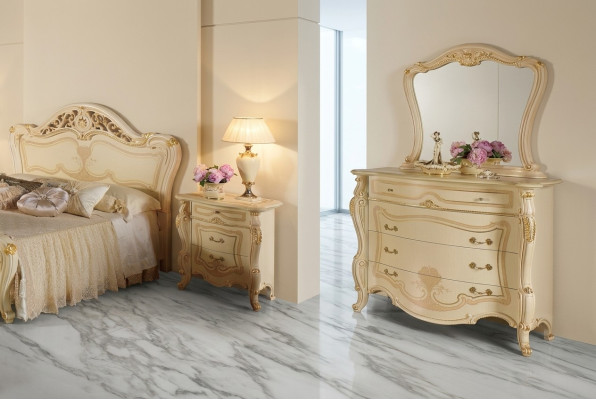 Design Möbel Schrank Gruppe Neu Luxus 2tlg Kommode Spiegel Holz Set Klassisch