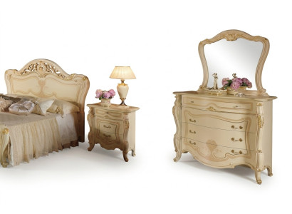 Design Möbel Schrank Gruppe Neu Luxus 2tlg Kommode Spiegel Holz Set Klassisch