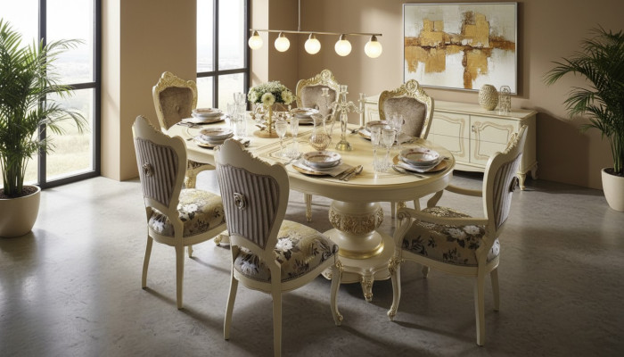 Esszimmer Wohnzimmer Esstische Tische Tisch Möbel Esstisch Naturholz Retro Style