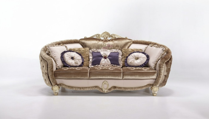 Klassische Polster 3 Sitzer Textil Couchen Textil Sofa Sofa Dreisitzer Couch Neu
